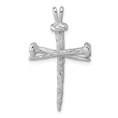 14K white gold cross charm