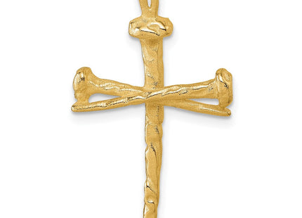 14K Polished Nail Cross Charm (Style D4755)