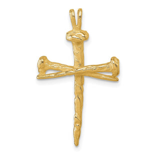 14K Polished Nail Cross Charm (Style D4755)