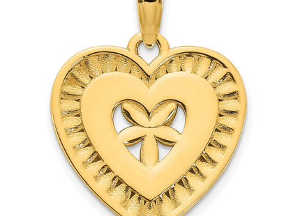 14ky Fancy Heart Pendant (Style D5004)