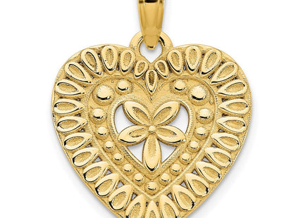 14ky Fancy Heart Pendant (Style D5004)