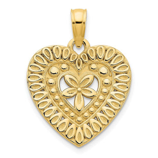 14ky Fancy Heart Pendant (Style D5004)