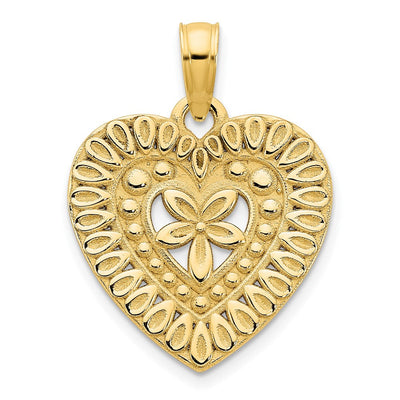 14K yellow gold heart pendant