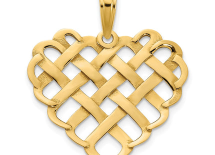 14K gold heart pendant, further view