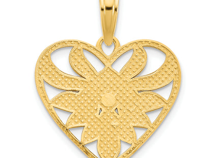 14ky Fancy Heart Pendant, 21.23 x 15.58mm
