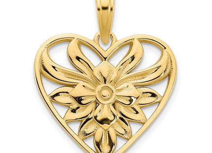 14K yellow gold heart pendant