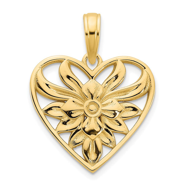 14K yellow gold heart pendant