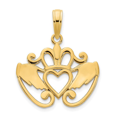14K Fancy Claddagh Pendant