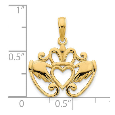 14K Fancy Claddagh Pendant