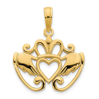 14K gold claddagh pendant