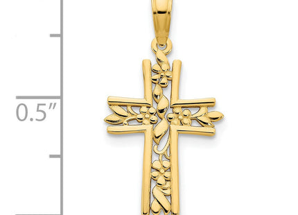14ky Fancy Cross Pendant (Style D5032)
