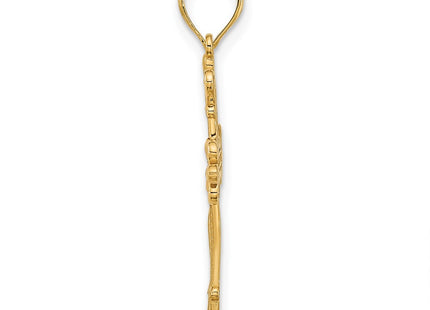 14K gold cross pendant, alternate view