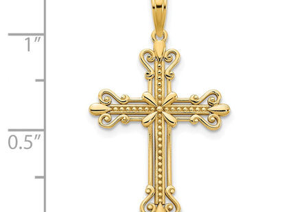 14K gold cross pendant, another view