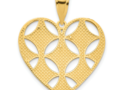 14ky Fancy Heart Pendant, 24.94 x 18.82mm