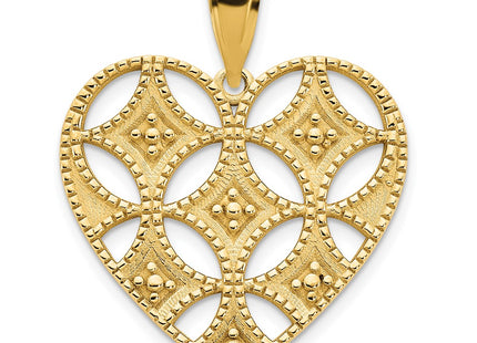14K yellow gold heart pendant