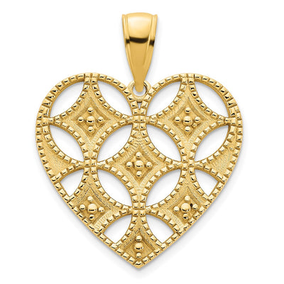 14K yellow gold heart pendant