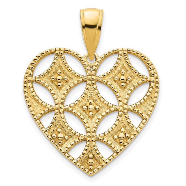 14K yellow gold heart pendant