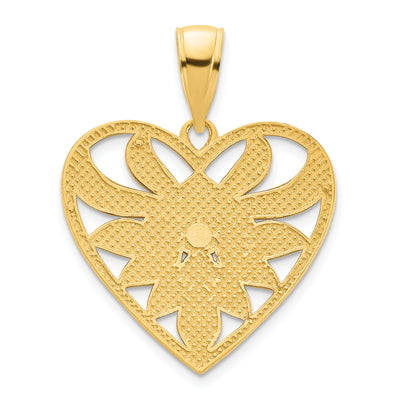 14ky Fancy Heart Pendant, 25.22 x 19.04mm