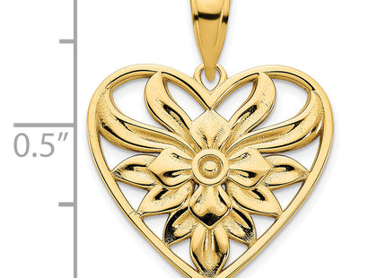 14ky Fancy Heart Pendant, 25.22 x 19.04mm