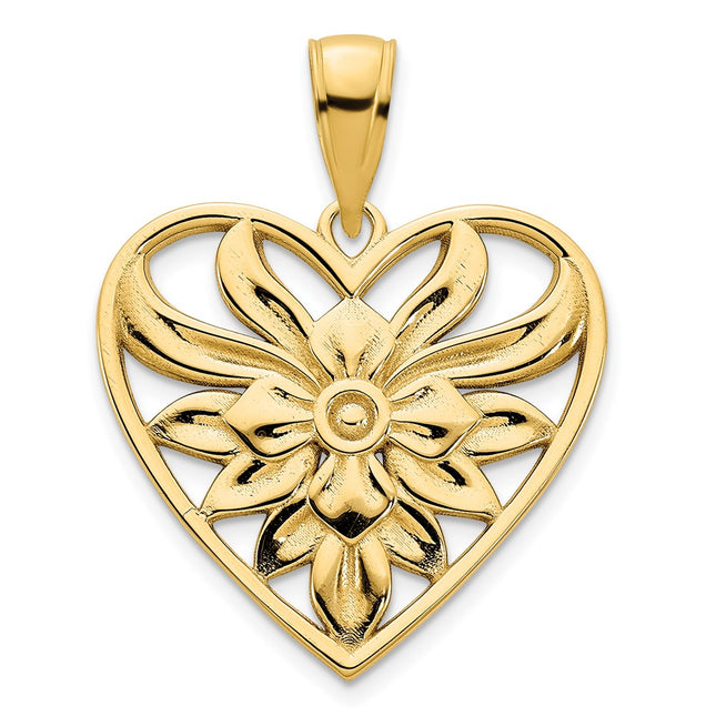 14K yellow gold heart pendant
