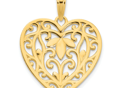 14ky Fancy Heart Pendant, 24.27 x 17.68mm