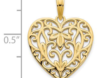 14ky Fancy Heart Pendant, 24.27 x 17.68mm