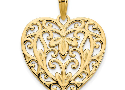 14K yellow gold heart pendant
