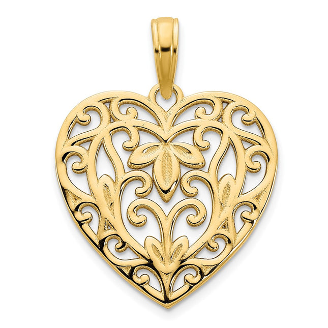 14K yellow gold heart pendant