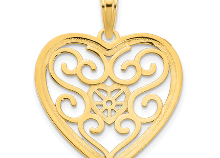 14ky Fancy Heart Pendant, 23.91 x 17.96mm