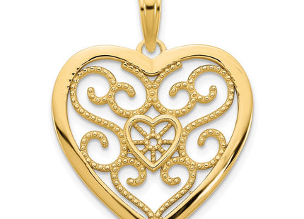 14K yellow gold heart pendant