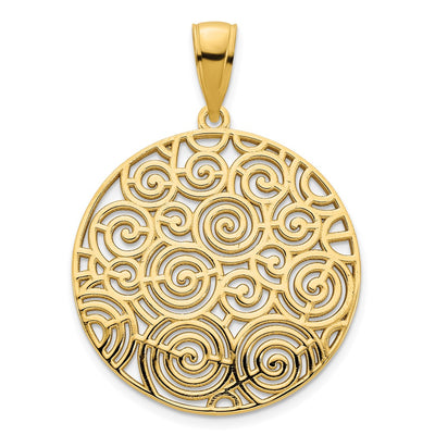 14K gold disc pendant