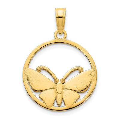 14K Epoxy Butterfly Pendant