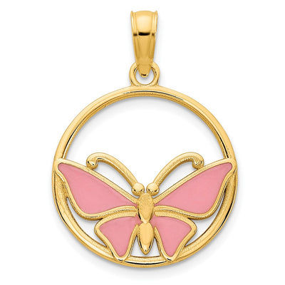 14K gold butterfly pendant