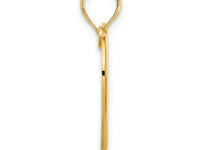 14K gold heart pendant, alternate view