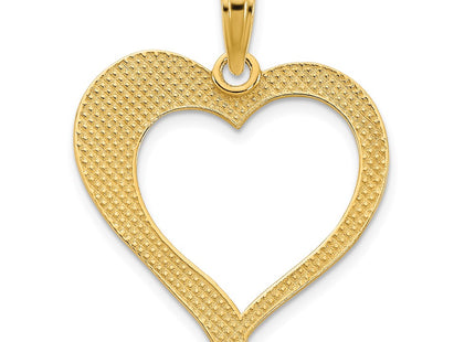 14K gold heart pendant, further view