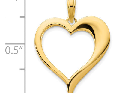 14K gold heart pendant, another view