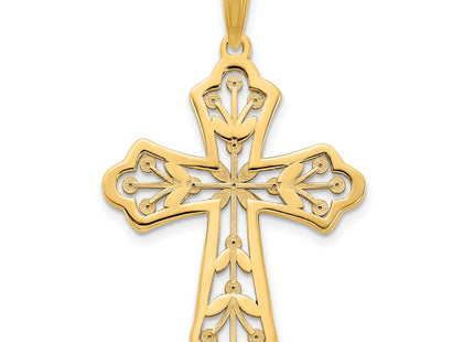14ky Fancy Cross Pendant, 30.4 x 18mm