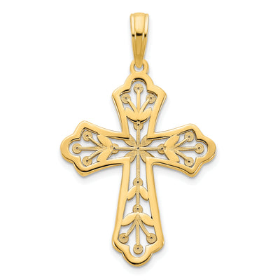 14ky Fancy Cross Pendant, 30.4 x 18mm