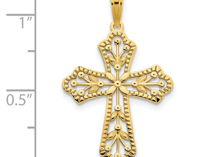 14ky Fancy Cross Pendant, 30.4 x 18mm