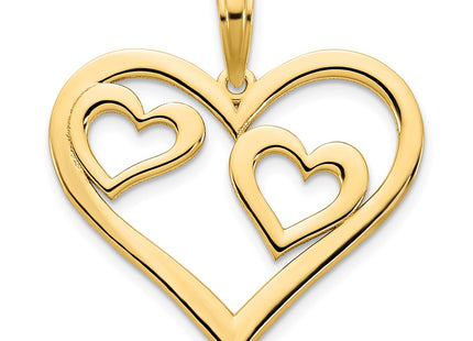 14K yellow gold heart pendant