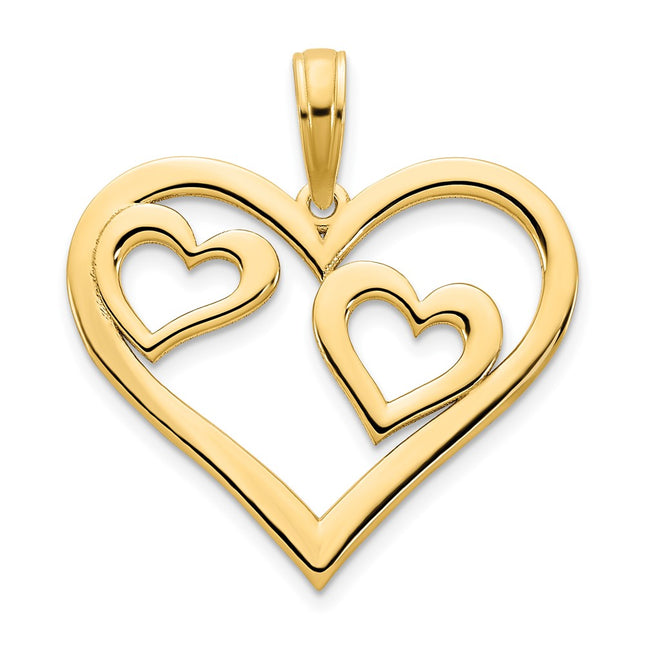 14K yellow gold heart pendant
