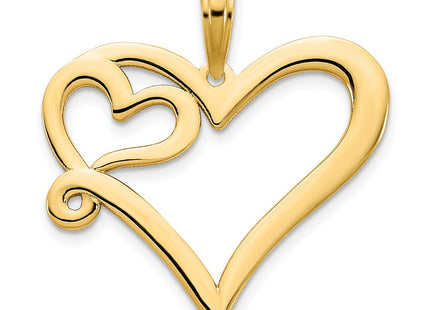 14K yellow gold heart pendant