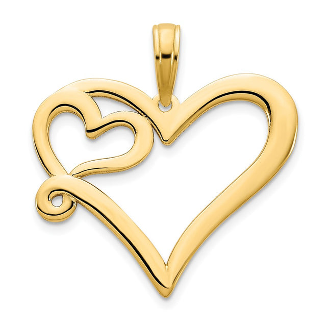 14K yellow gold heart pendant