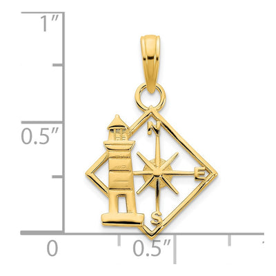 14K Lighthouse Compass Pendant