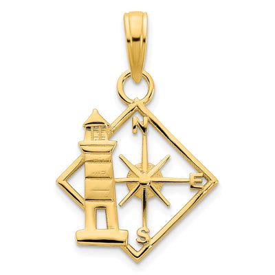 14K gold compass pendant