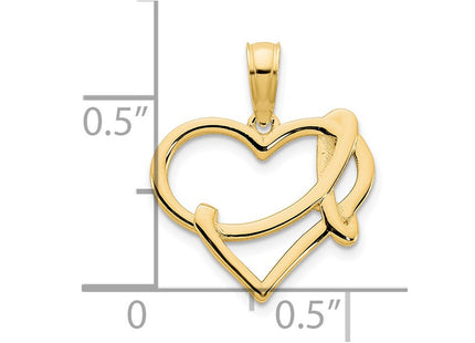 14K gold heart pendant, another view