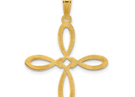 14K gold cross pendant, further view