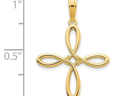 14K gold cross pendant, another view
