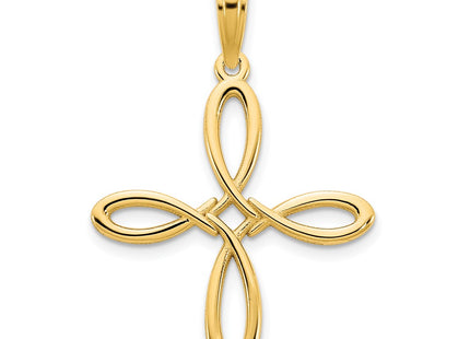 14K gold cross pendant