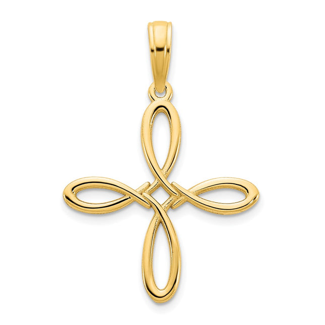 14K gold cross pendant